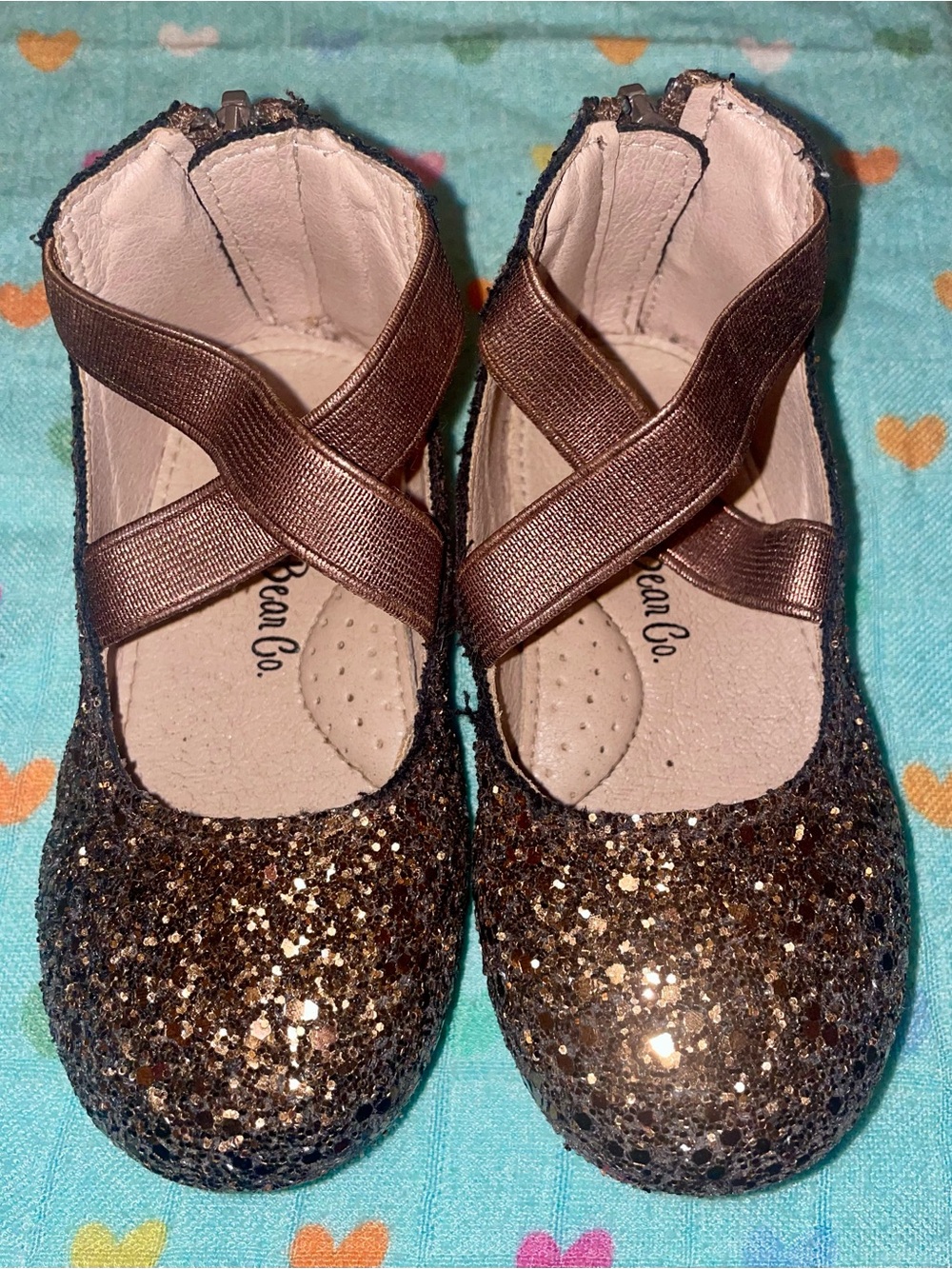 A bear co-Kids' Glitter Mary Jane/ ballerina flat Shoes in Brown